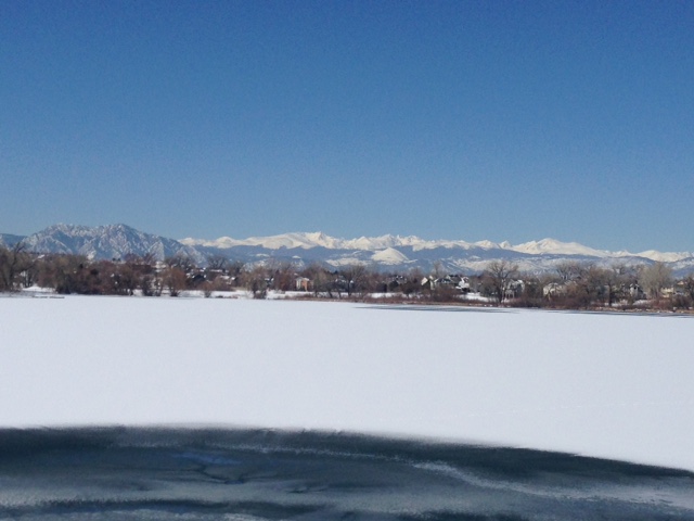 Beautiful lake....frozen and without ducks