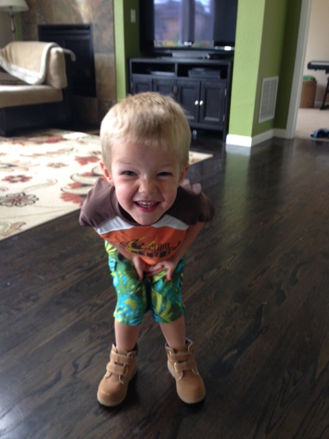 Grandpa boots and swim suit