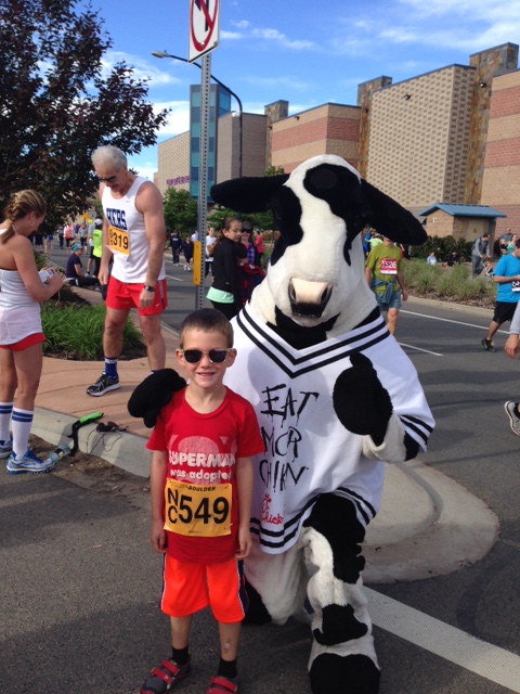 Waiting at the start line we met a cow