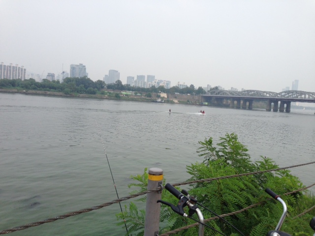 Looking out over the Han river, hazy but beautiful