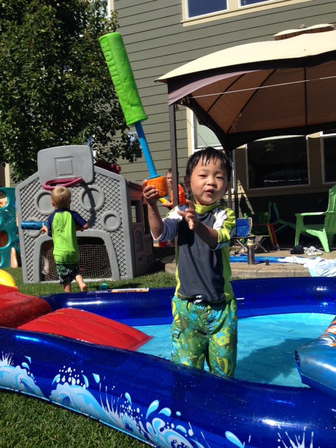 Lot of time playing in the water