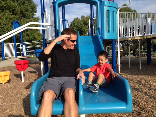 Going down the slide