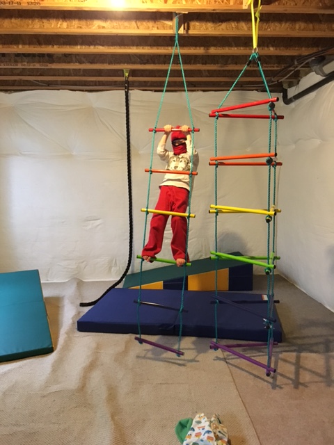 Leighton dressed like a ninja