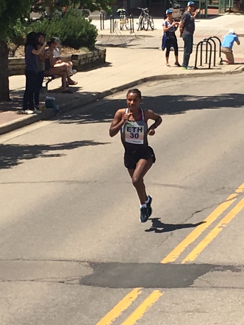 The leader, Amane Gobena, leading the way